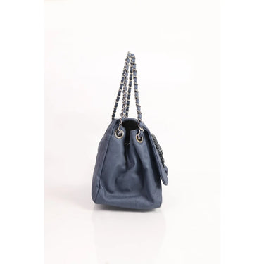 Chanel Blue Denim Disc Accordion Flap